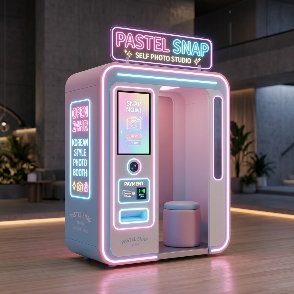 PICABOT Photo Booth Software running on a Korean Style Photobooth Vending Machine
